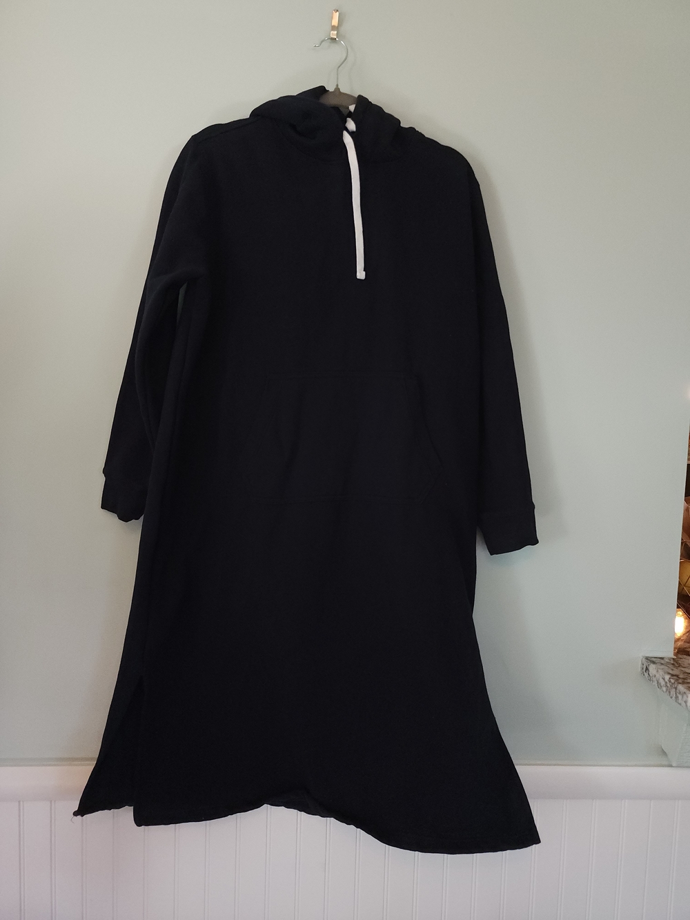 Lands' End Black Hooded Sweatshirt Dress
